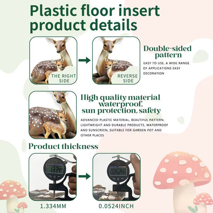 2D Elk Stakes Garden Decor Plastic Lifelike Deer Stake for Outdoor Lawn and Yard Plant Pot Potted Landscape Art Craft Ornaments