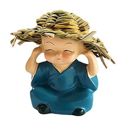 4Pc Garden Decor Statue,Garden Statues,Garden Ornaments for outside Garden,Garden Decorations Outdoor Clearance Resin