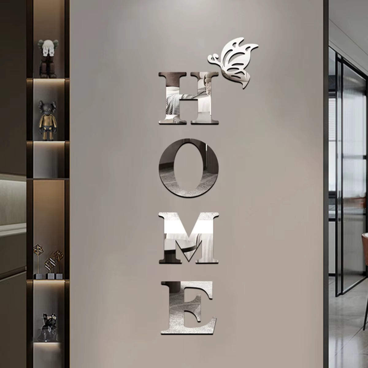 HOME Home Logo 3D Mirror Wall Sticker, Entrance Decoration, Home Decoration