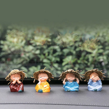 4Pc Garden Decor Statue,Garden Statues,Garden Ornaments for outside Garden,Garden Decorations Outdoor Clearance Resin