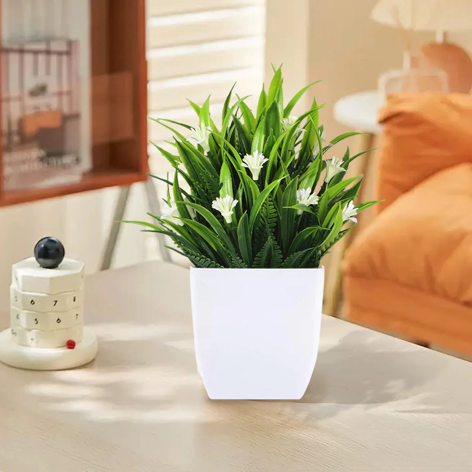 School Decorative Accents Small Fake Plants Faux Indoor with Flowers for Home Bathroom Kitchen Office Desk Decor